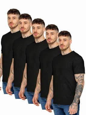 Casual Layering Anti Static Treatment Kruze | Mens Crew Neck T-Shirt 5 Pack