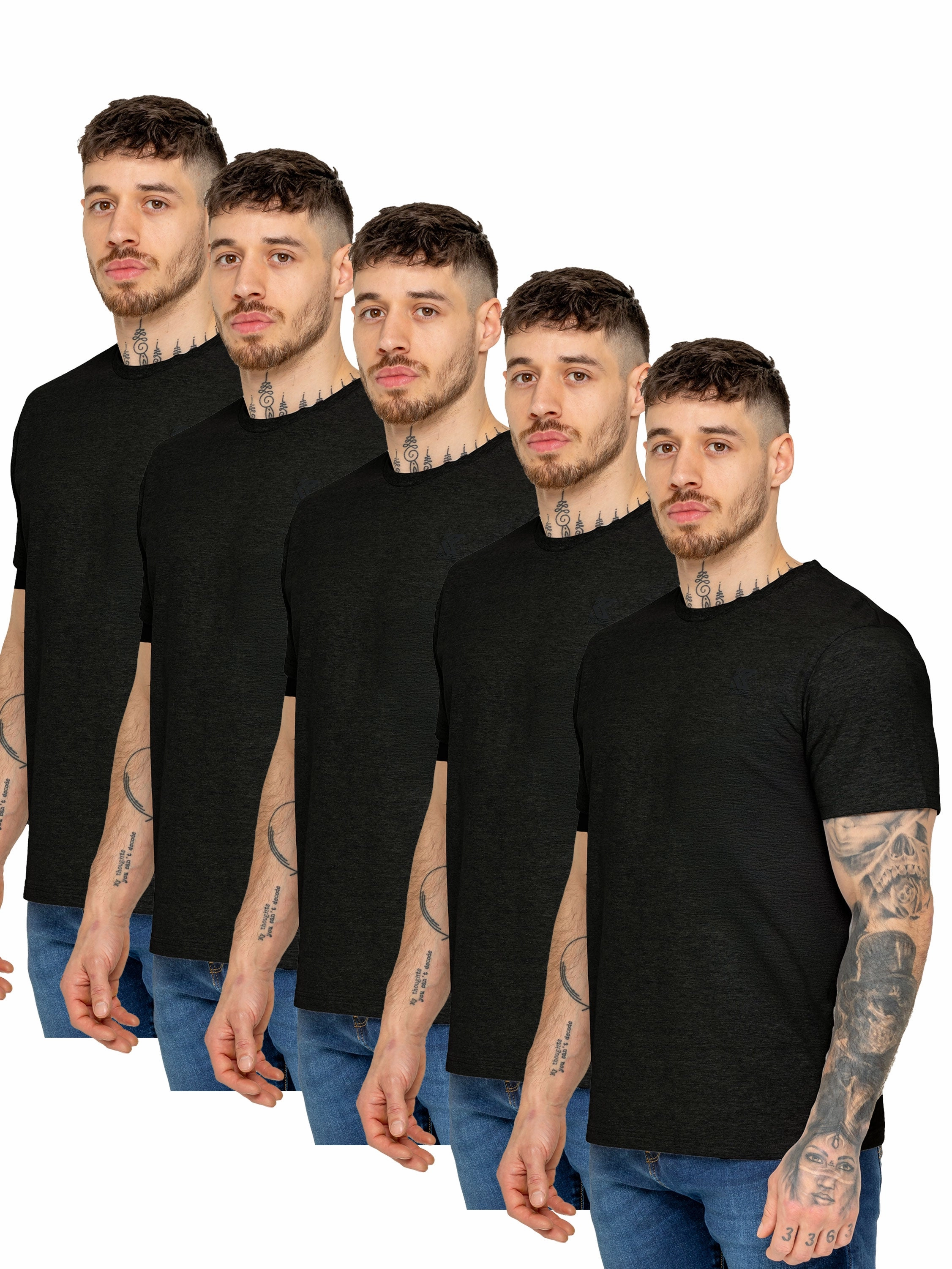 Geometric precision light layering Kruze | Mens Crew Neck T-Shirt 5 Pack