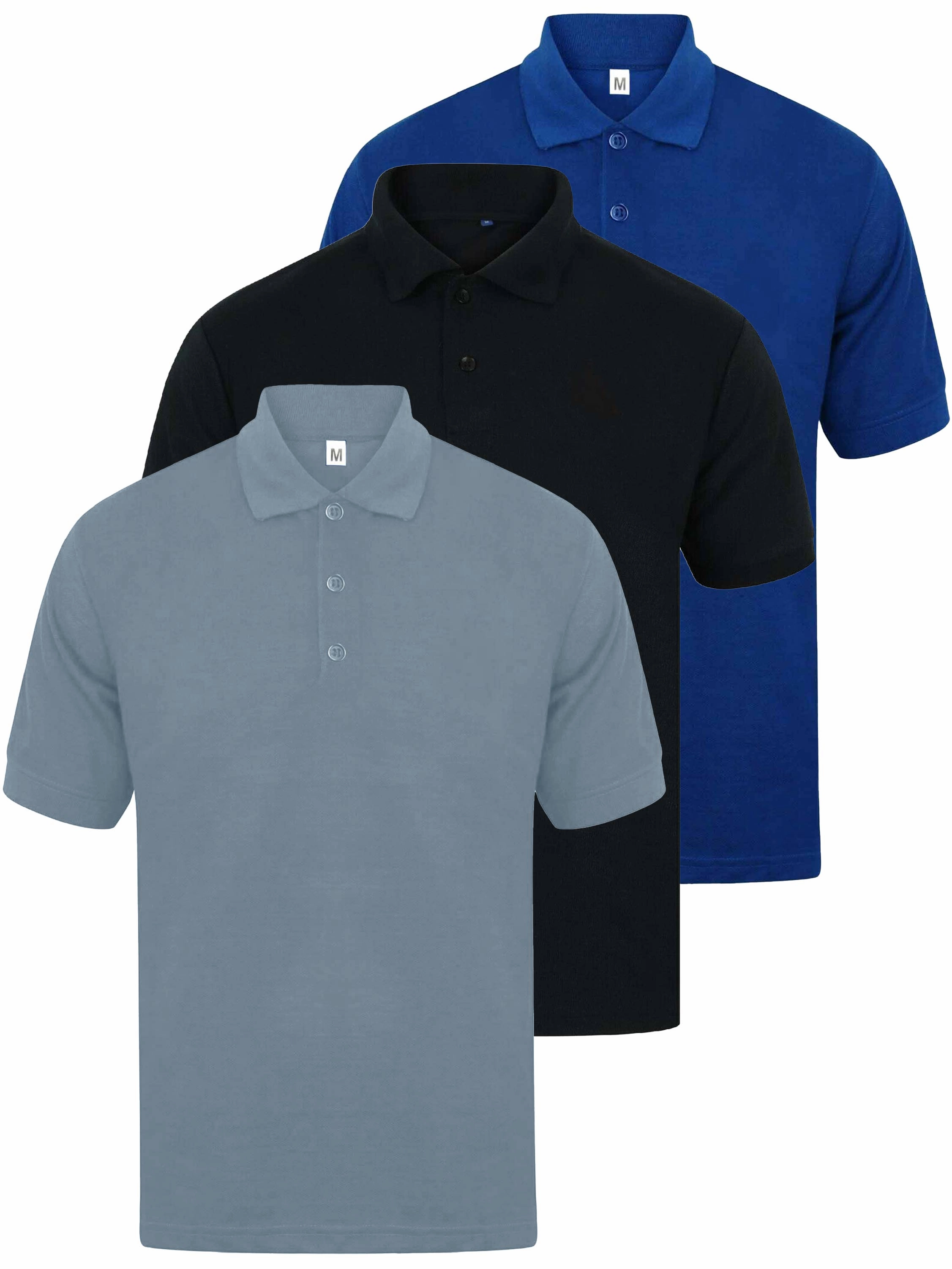 Layered Hem Reinforcement Relaxed Comfort Kruze | Mens Polo T-Shirts (3 Pack)