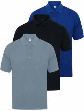 Kruze | Mens Polo T-Shirts (3 Pack) Polo Collar