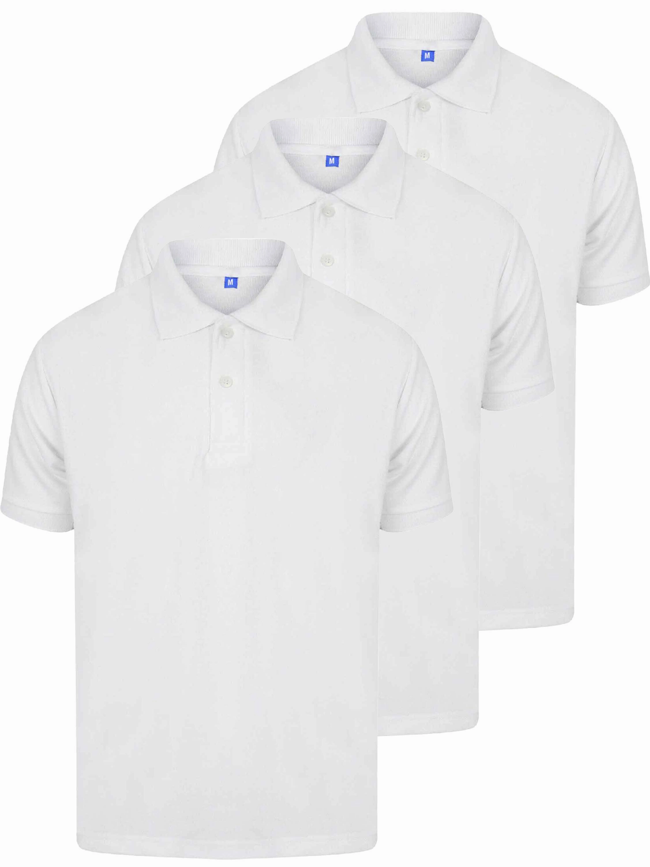 Kruze | Mens Polo T-Shirts (3 Pack) Contrast Trim Detail Colorfast Technology