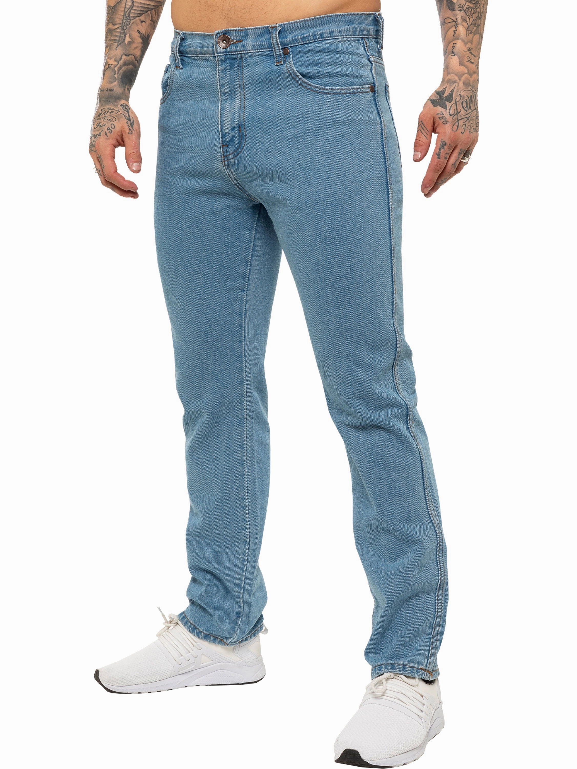 Kruze | Mens Straight Leg Denim Jeans Outdoor Enthusiast Sunny Vibes Teen Outfit Relaxed Style Smart Casual Minimalist Style