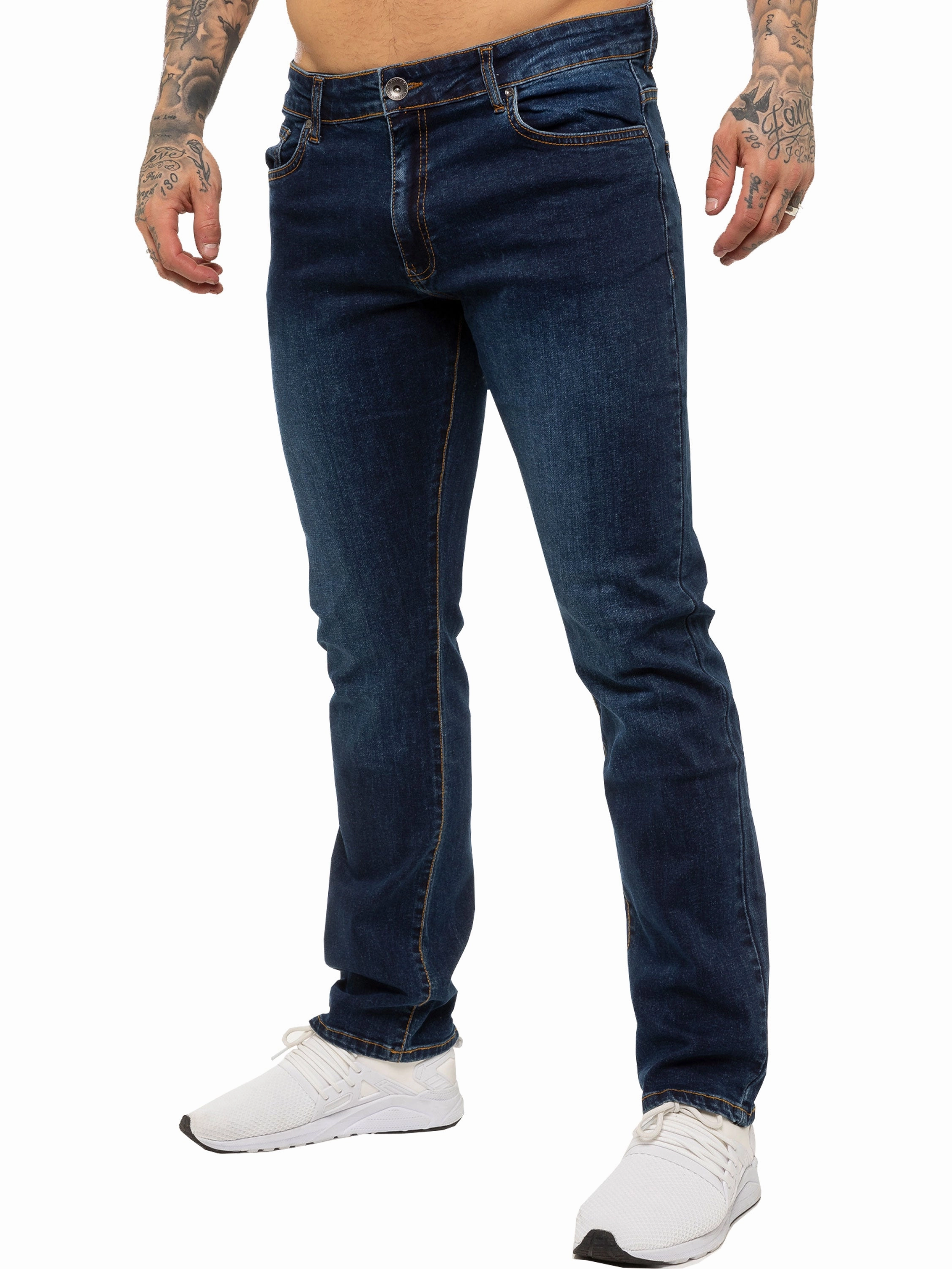 Kruze | Mens Straight Leg Stretch Jeans Beach Day Breathable