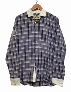 La Martina Chequered Shirt (Size XL) high-low hem