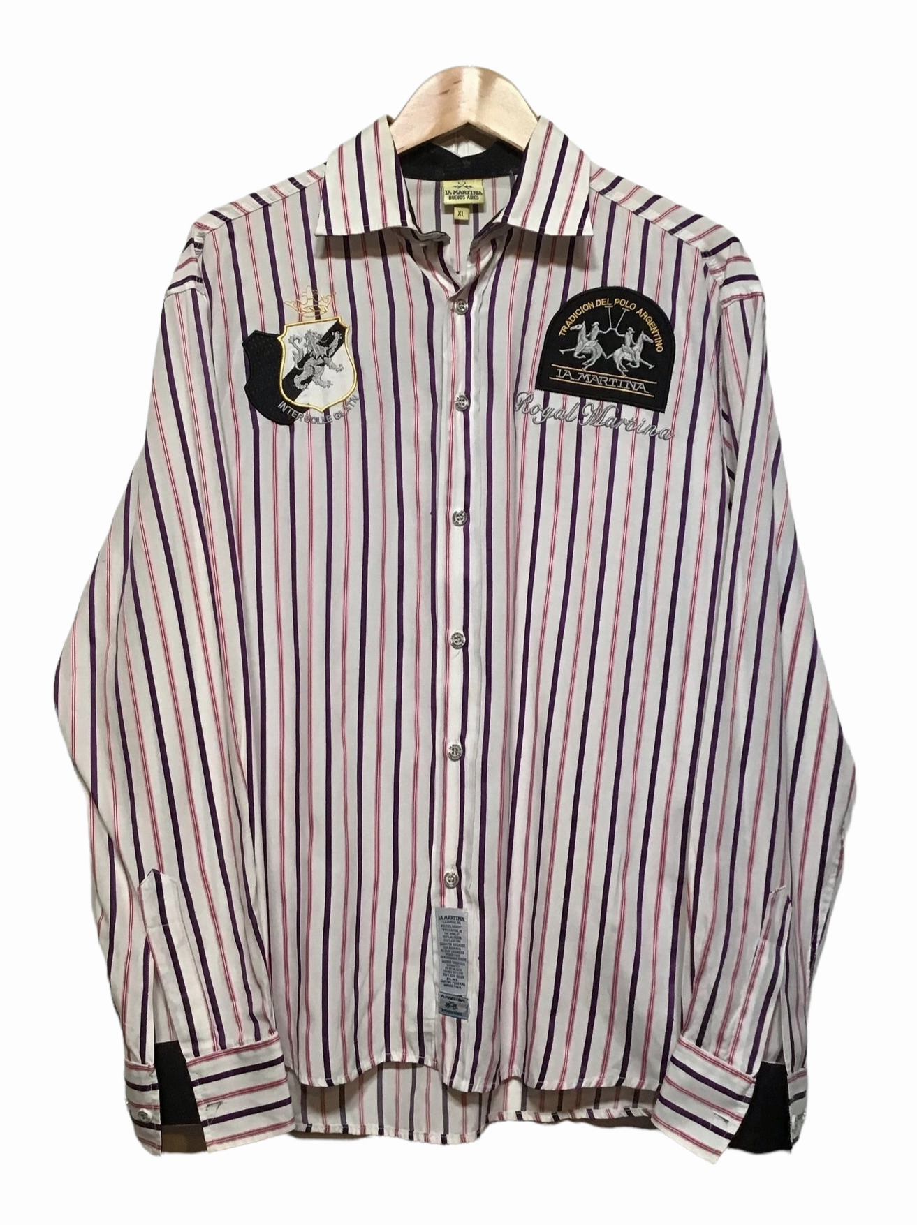 Teen Fashion La Martina Mens Pinstriped Shirt (Size L)