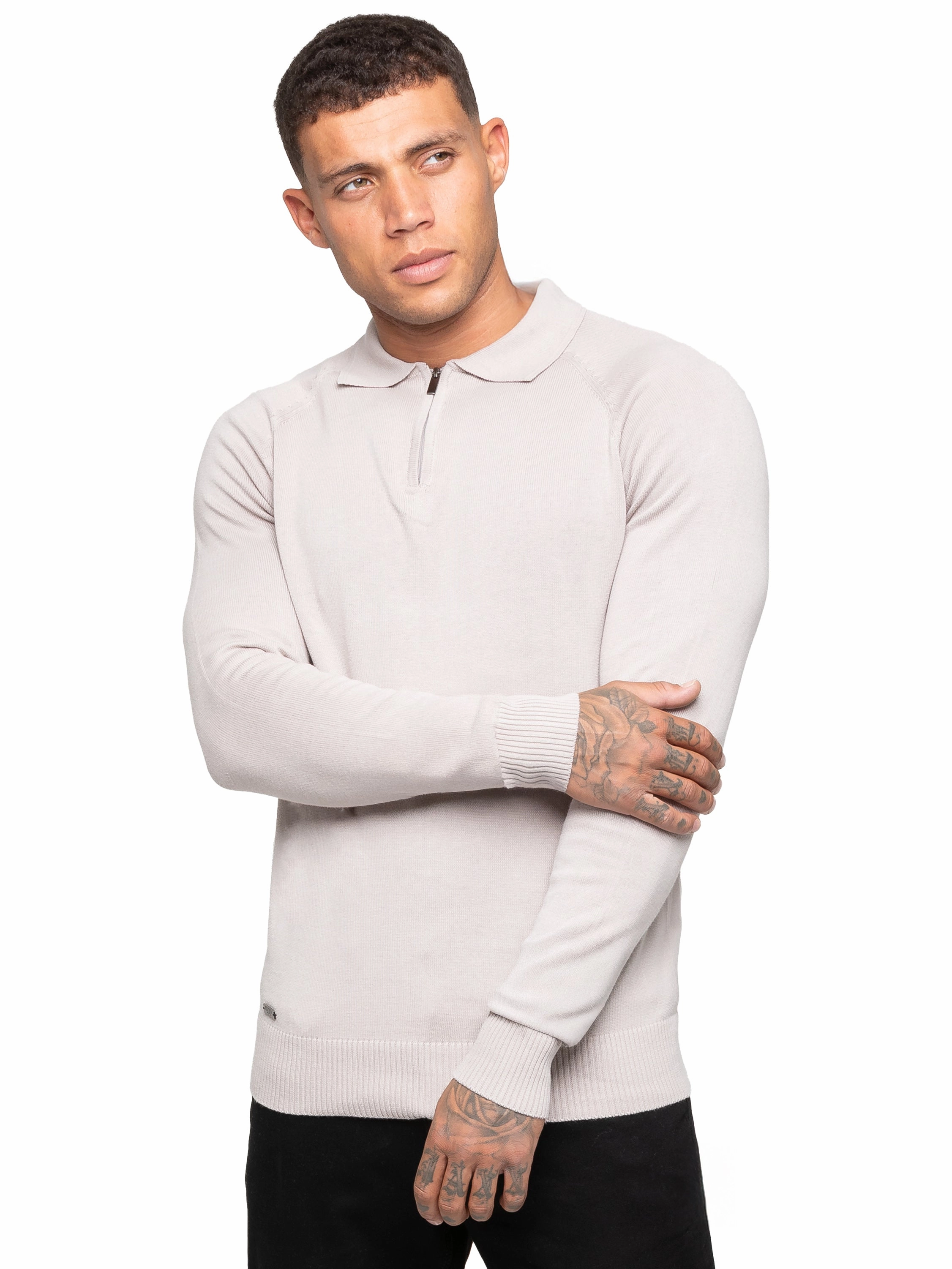 Enzo Milano | Mens Half Zip Polo Jumper Gentle Fit