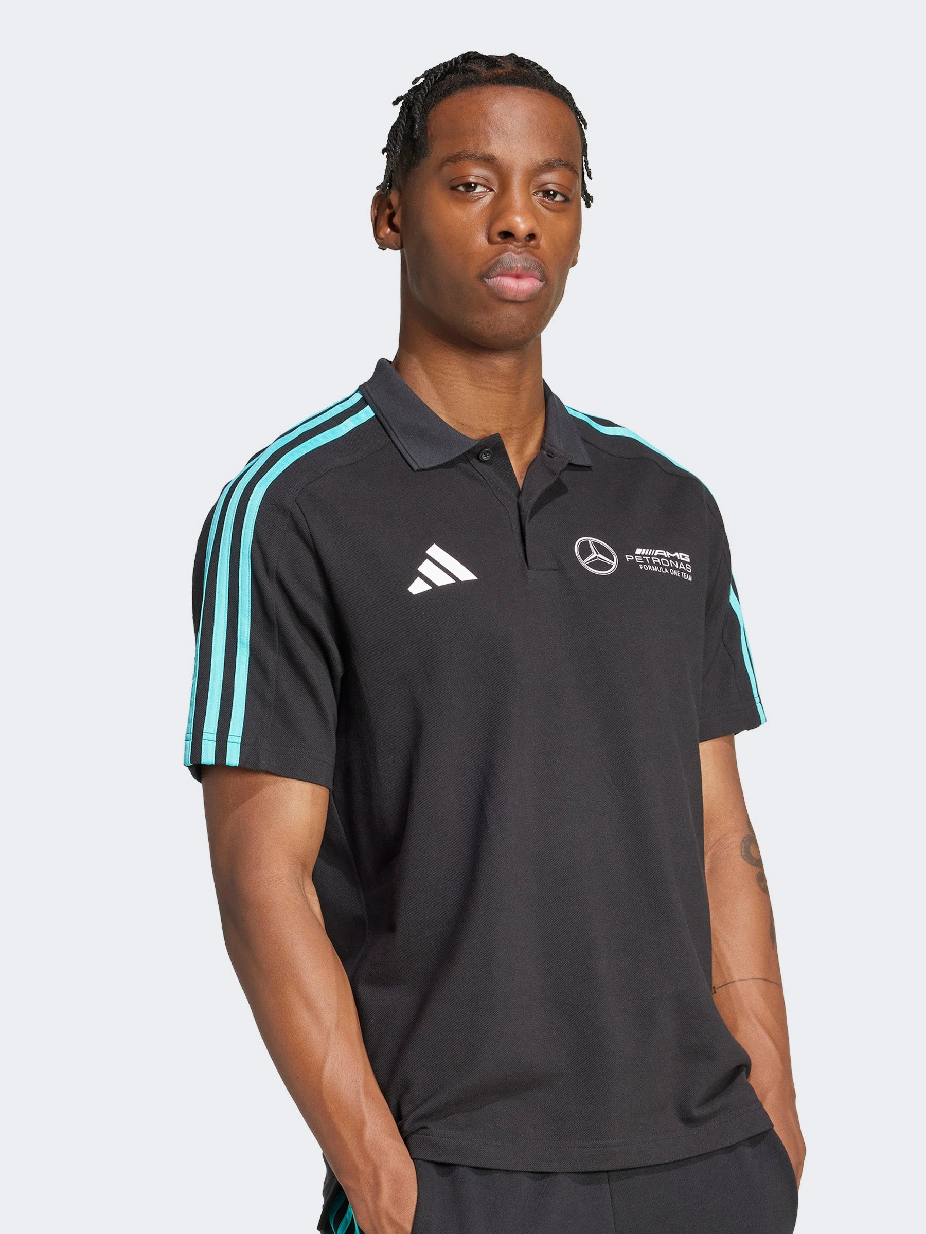 Layered Hem Reinforcement Stylish Collar Mercedes AMG Petronas Formula One Team DNA Polo Shirt