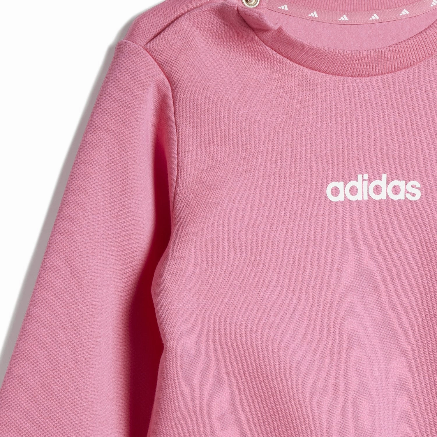 adidas Originals Pink Fusion/White I Lin Fl Jog Sweat Set Microperforated Upper Material
