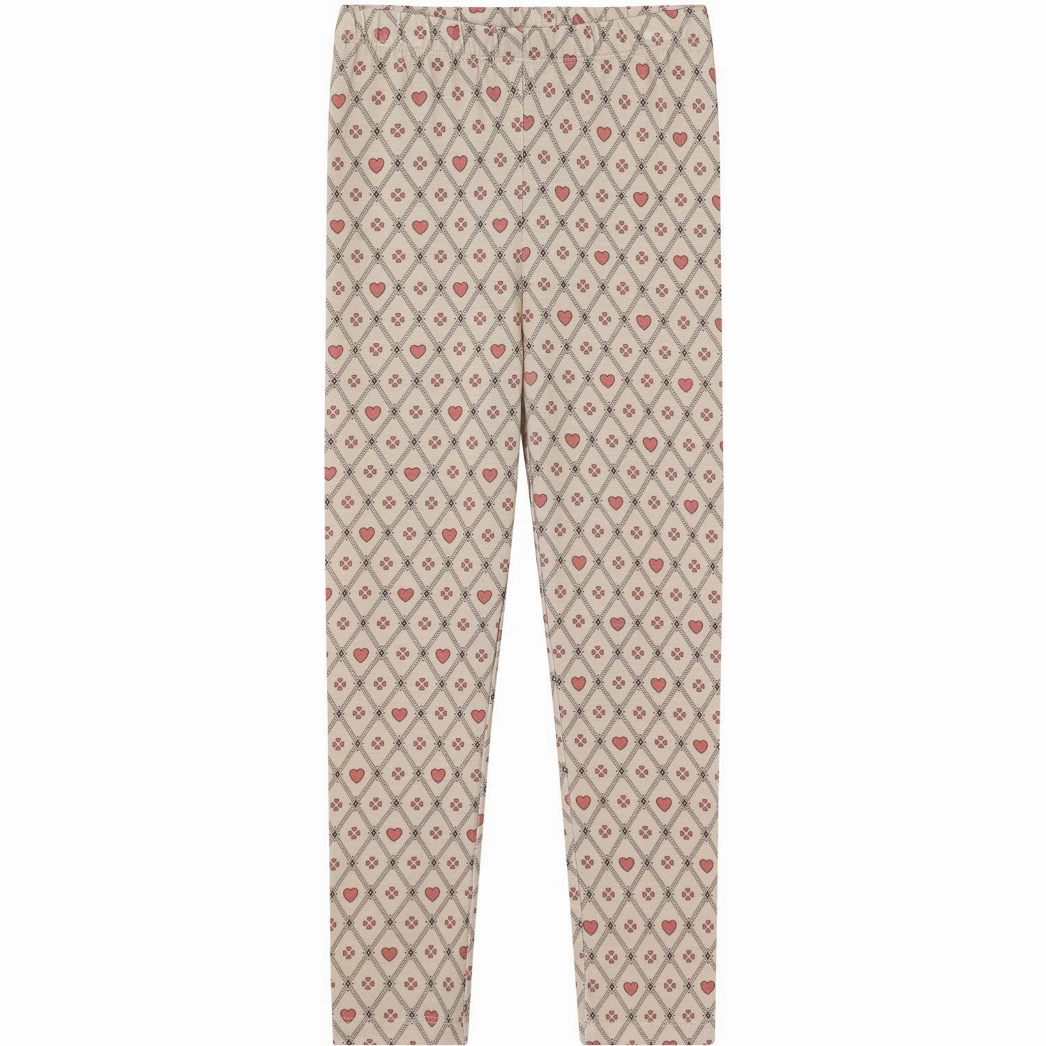Fliink Sandshell Heart Aop Kelly Heart Leggings Evening Walk Casual Wearer Double Layered Knees