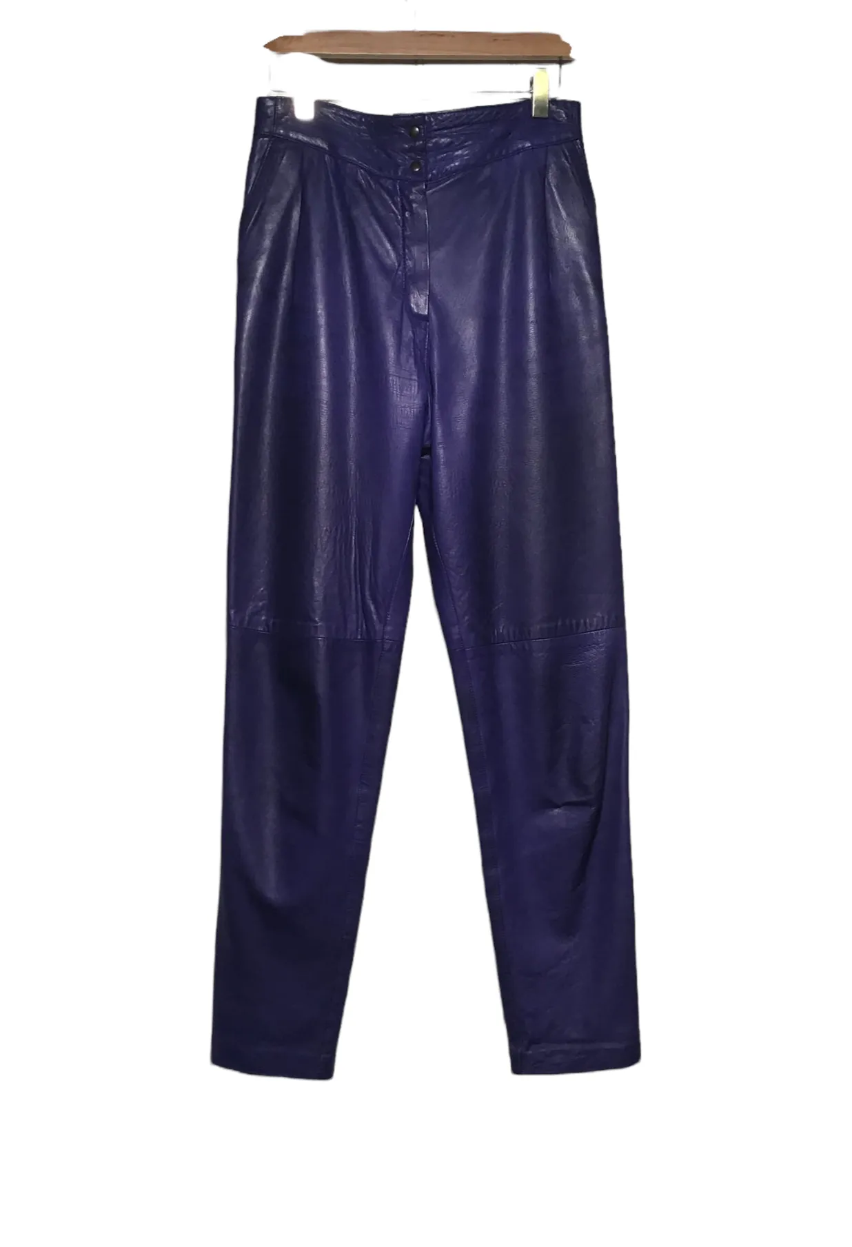 Leather Trousers (Size M) Light wash