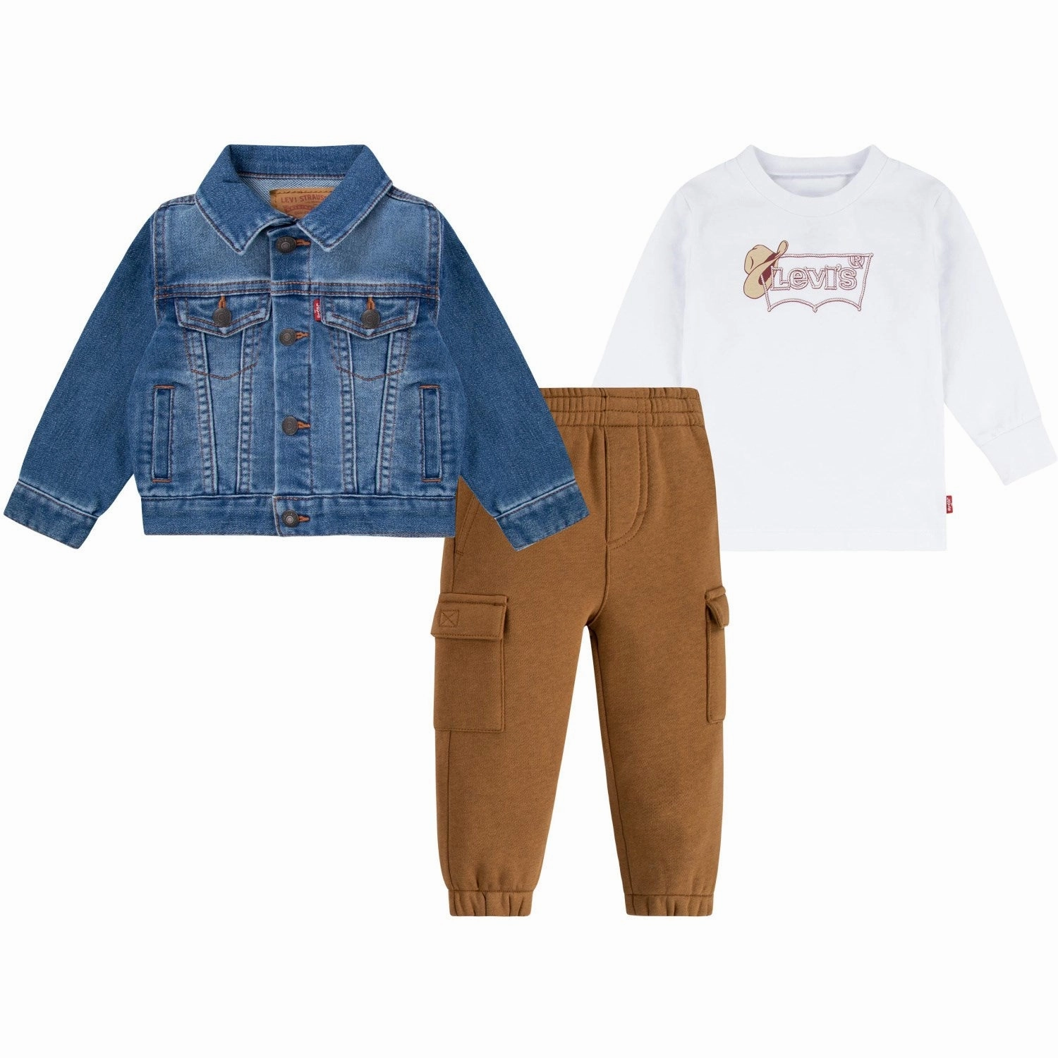 Indoor Wear EnhancedDurability Levi's BLUE Trucker Jacket 3-Piece Set