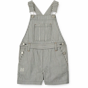Liewood Y/D Stripe Whale Blue/Creme De La Creme Venedict Stripe Overall Lightweight Material