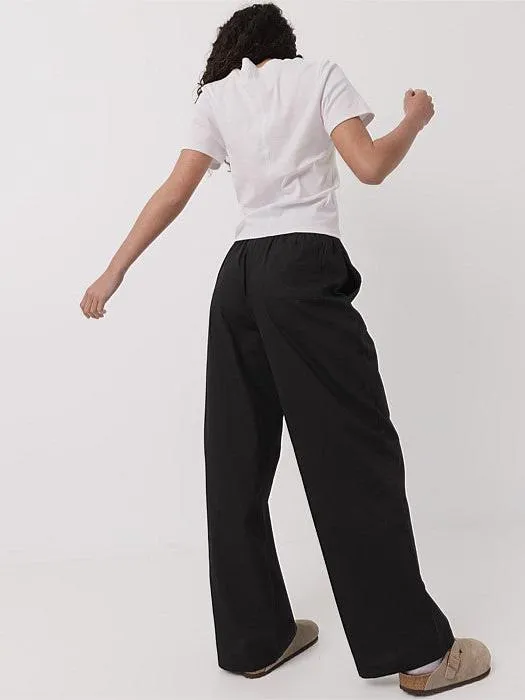 Everyday Pants in Black ElasticWaistband Trendy Cut