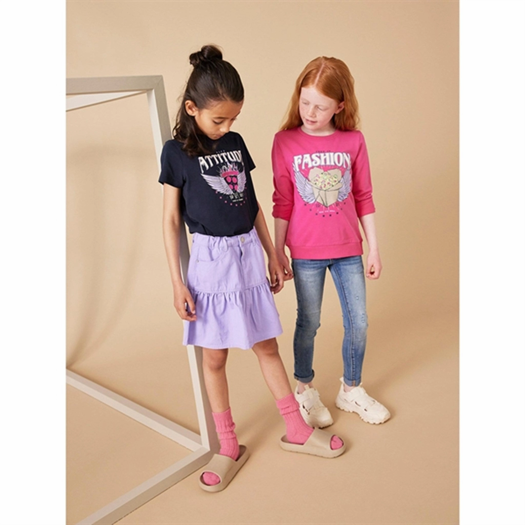 Name it Sand Verbena Helena Twill Skirt Mix Texture Low Maintenance Fabric