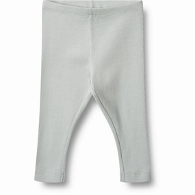 Effortless Style Wear Tailored Shape Wheat Soft Blue Rib Leggings Maddy