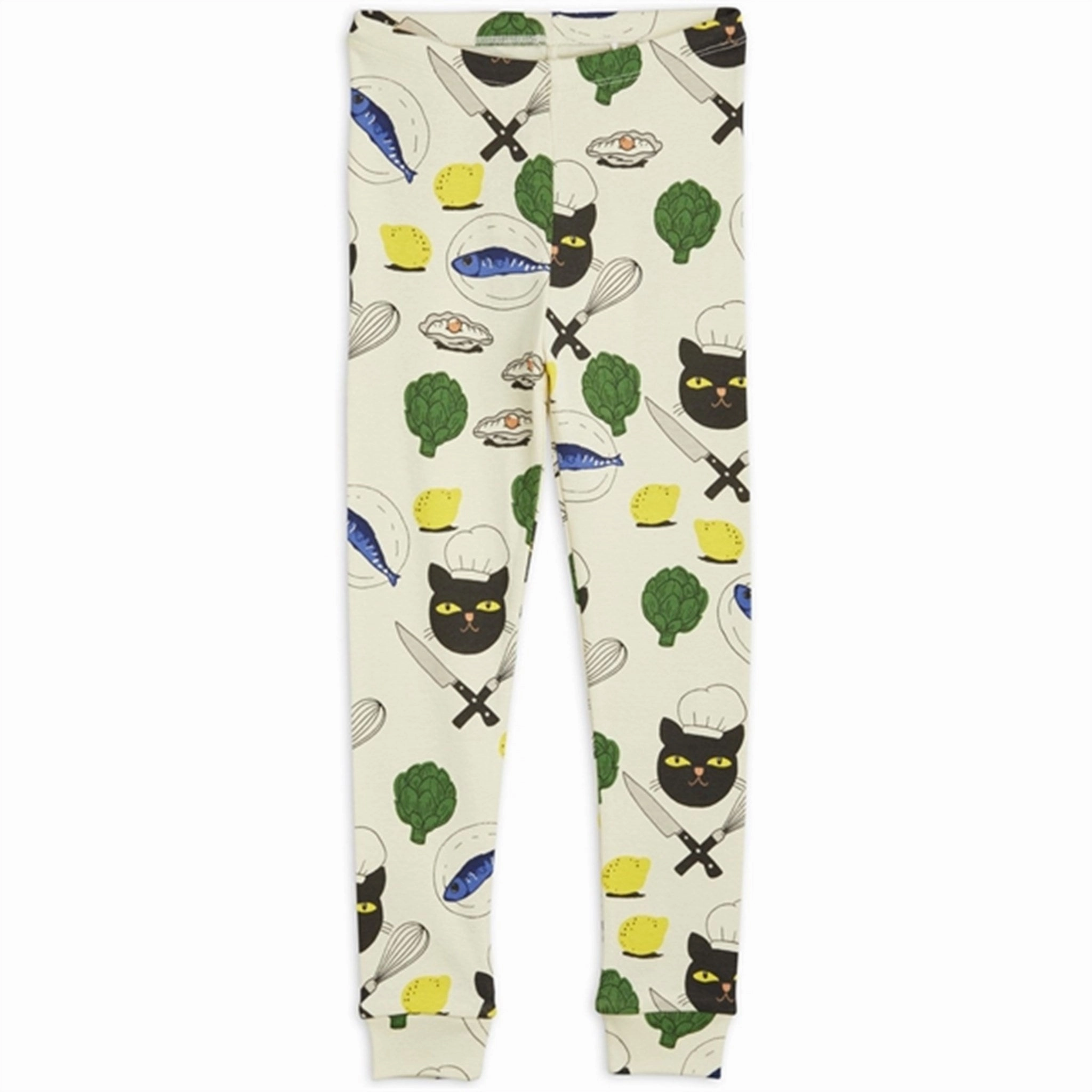 Mini Rodini Chef Cat Aop Leggings Multi Cozy Base Warm Layer