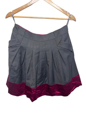 Ted Baker Women??s Grey Pink Pleated Skirt (Size M) Flatlock Seam Technology