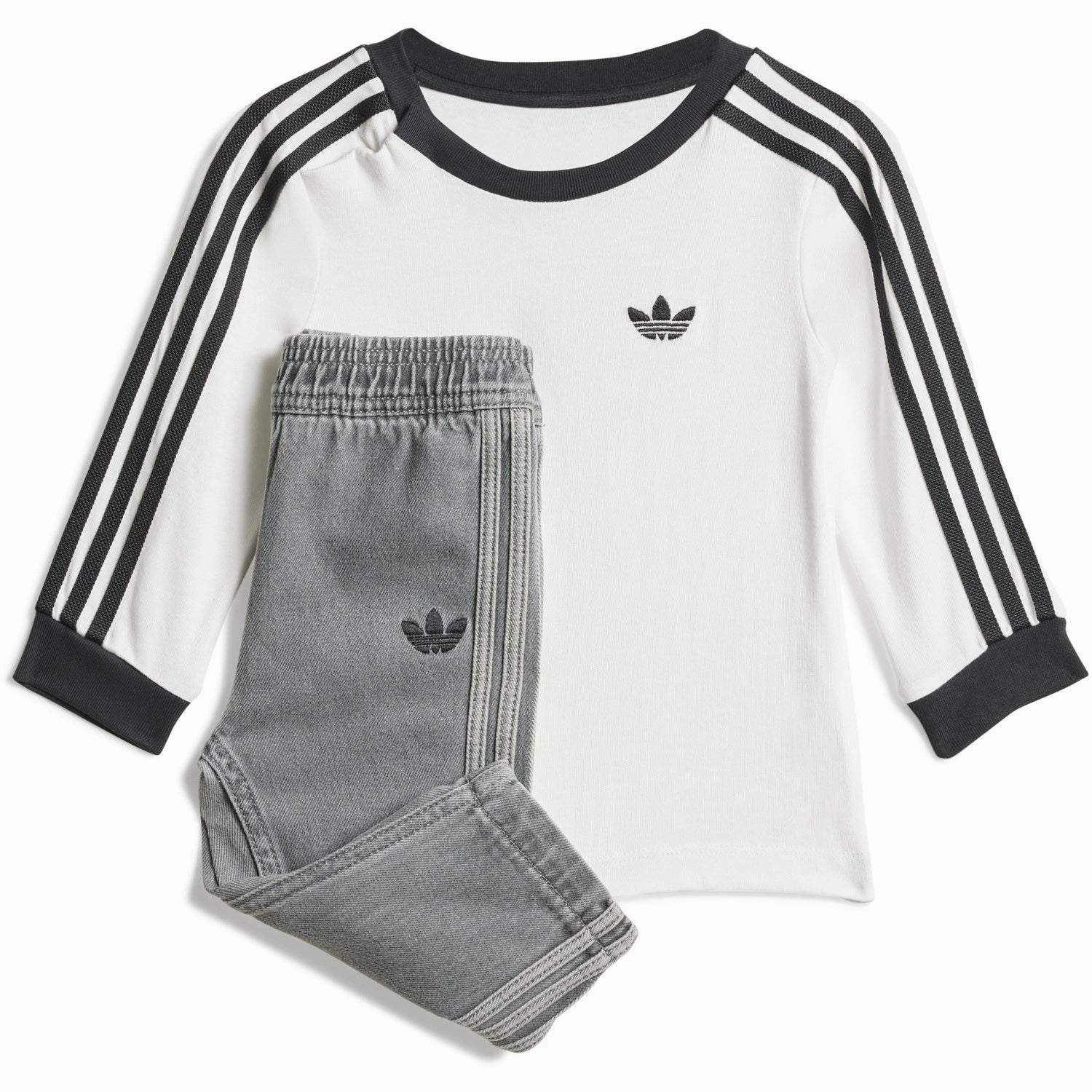 Adjustable Tension Systems Practical adidas Originals White/Black Denim Ls Set