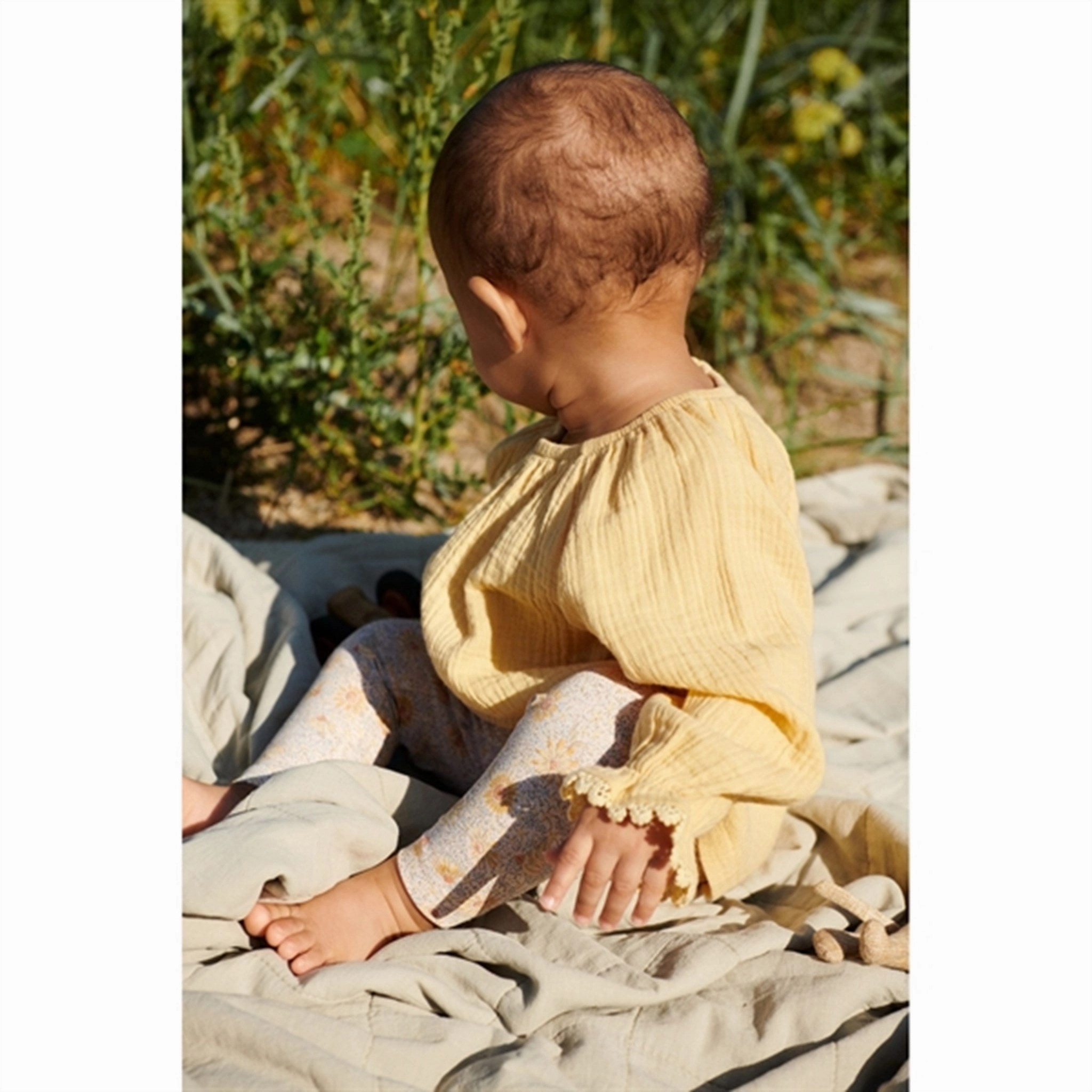 No Roll Waist Wheat Coneflowers Leggings Jules