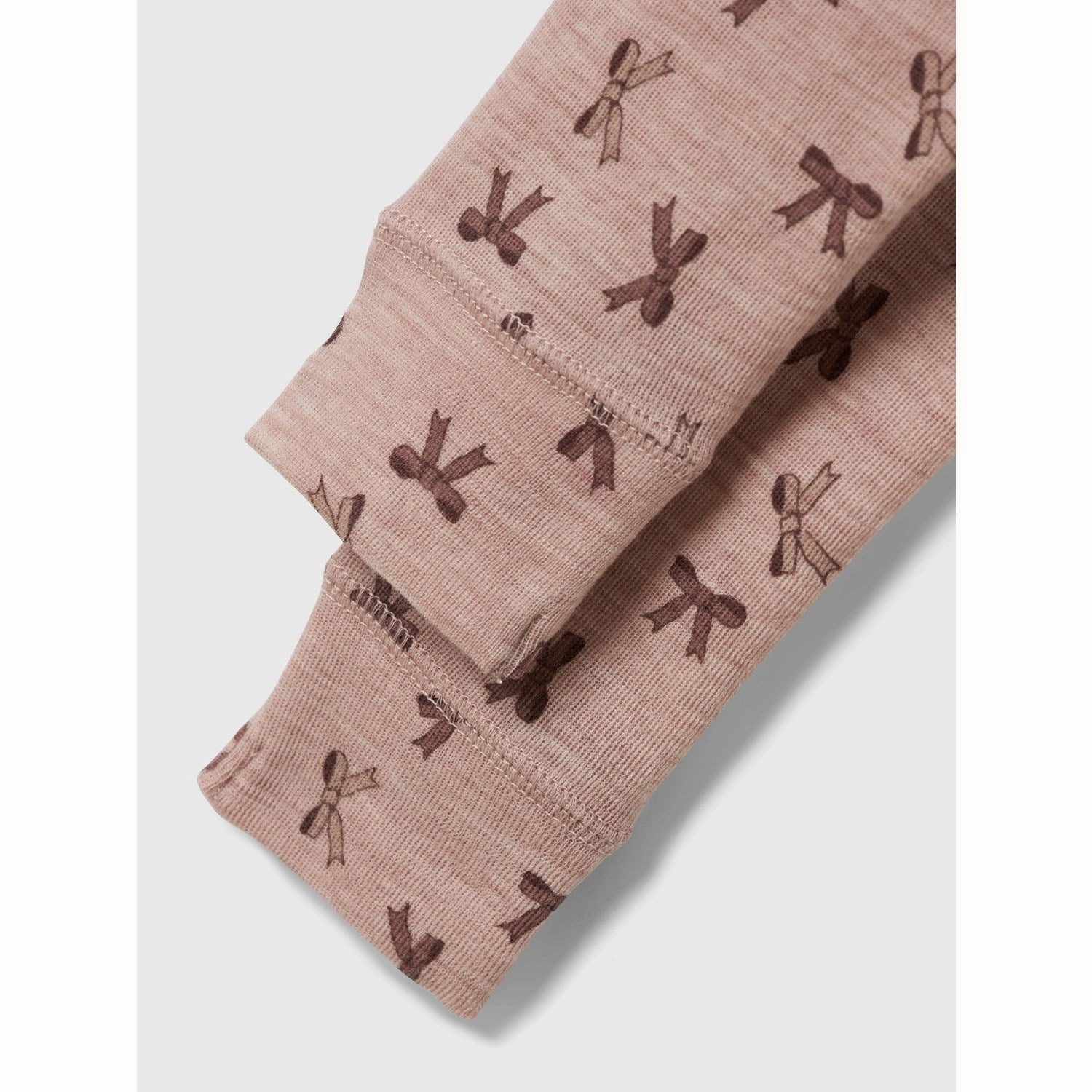 Name It Shadow Gray Bows Nbfwang Wool Rib Leggings Aop Flexible Wear Summer Wear Sporty Look