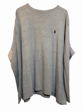 Office Wear Polo Ralph Lauren Grey Long Sleeve Mens T Shirt (Size XXL)