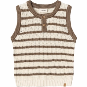 triangular eco - friendly materials Lil'Atelier Birch Emlen Knit Vest Stripe