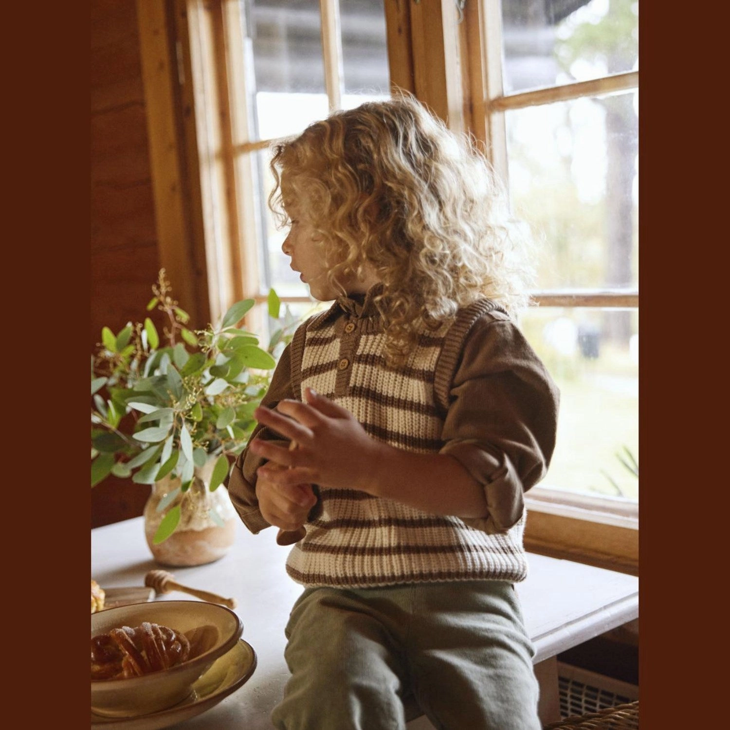 Lil'Atelier Birch Emlen Knit Vest Stripe High