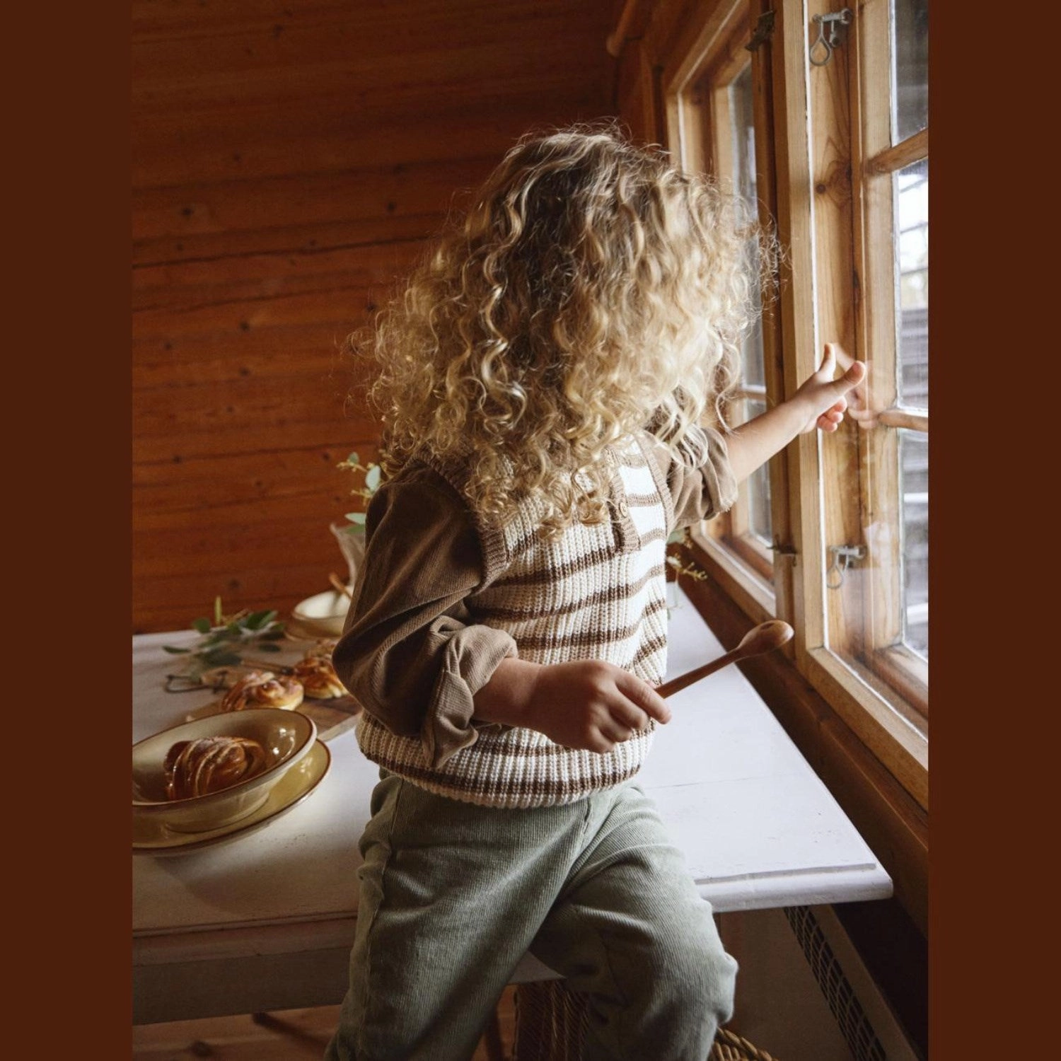 Windproof Design Lil'Atelier Birch Emlen Knit Vest Stripe