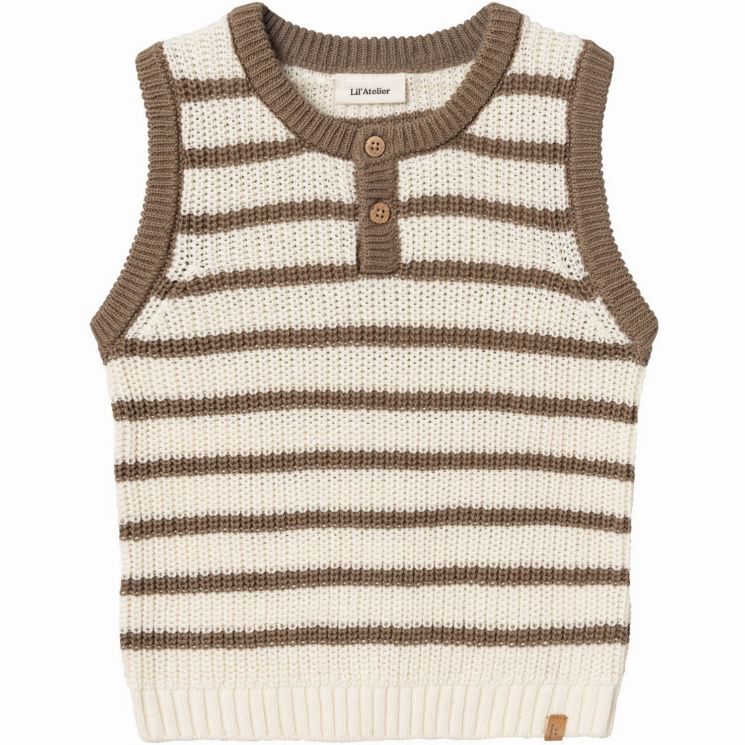 triangular eco - friendly materials Lil'Atelier Birch Emlen Knit Vest Stripe