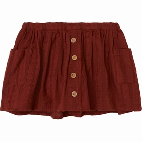 Lil'Atelier Fired Brick Runa Skirt Clean Finish