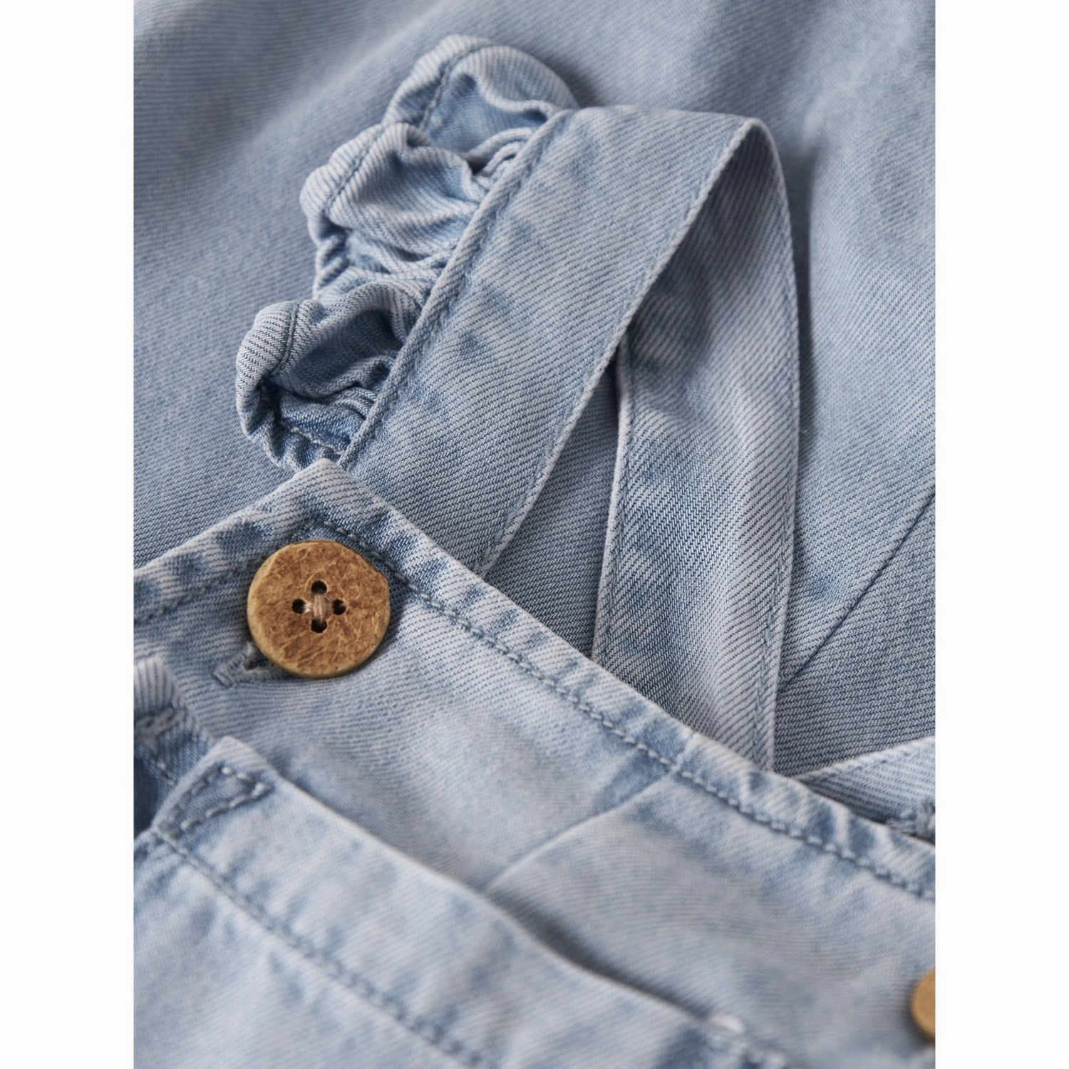 Lil'Atelier Medium Blue Denim Holly Loose Overall AntiPilling Tear Resistant Fabric