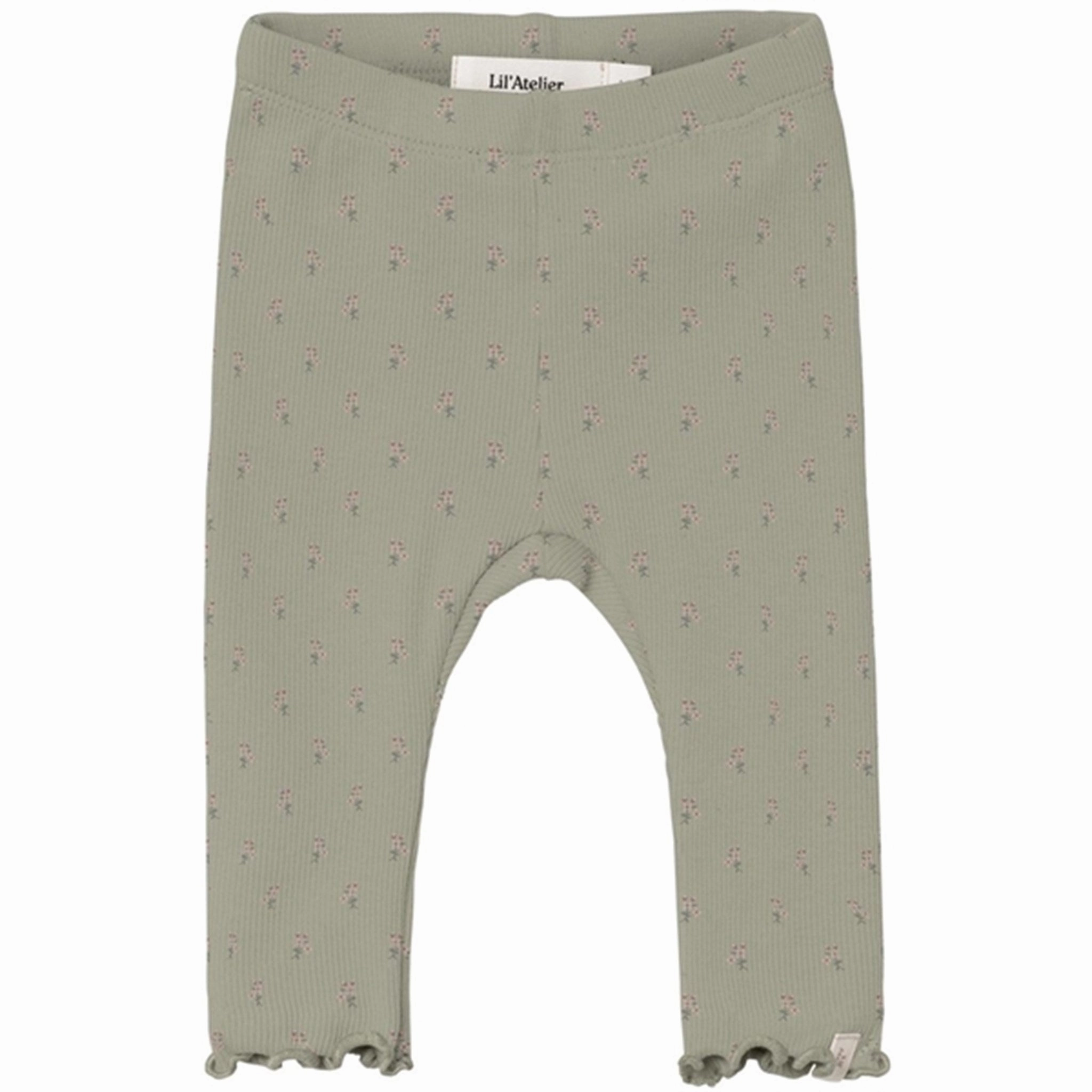 Extra Soft For Men Fashionable Wear Lil'Atelier Moss Gray Gago Fia Slim Leggings