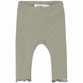 Durable Abrasion Resistant Fabric Lil'Atelier Moss Gray Gago Fia Slim Leggings