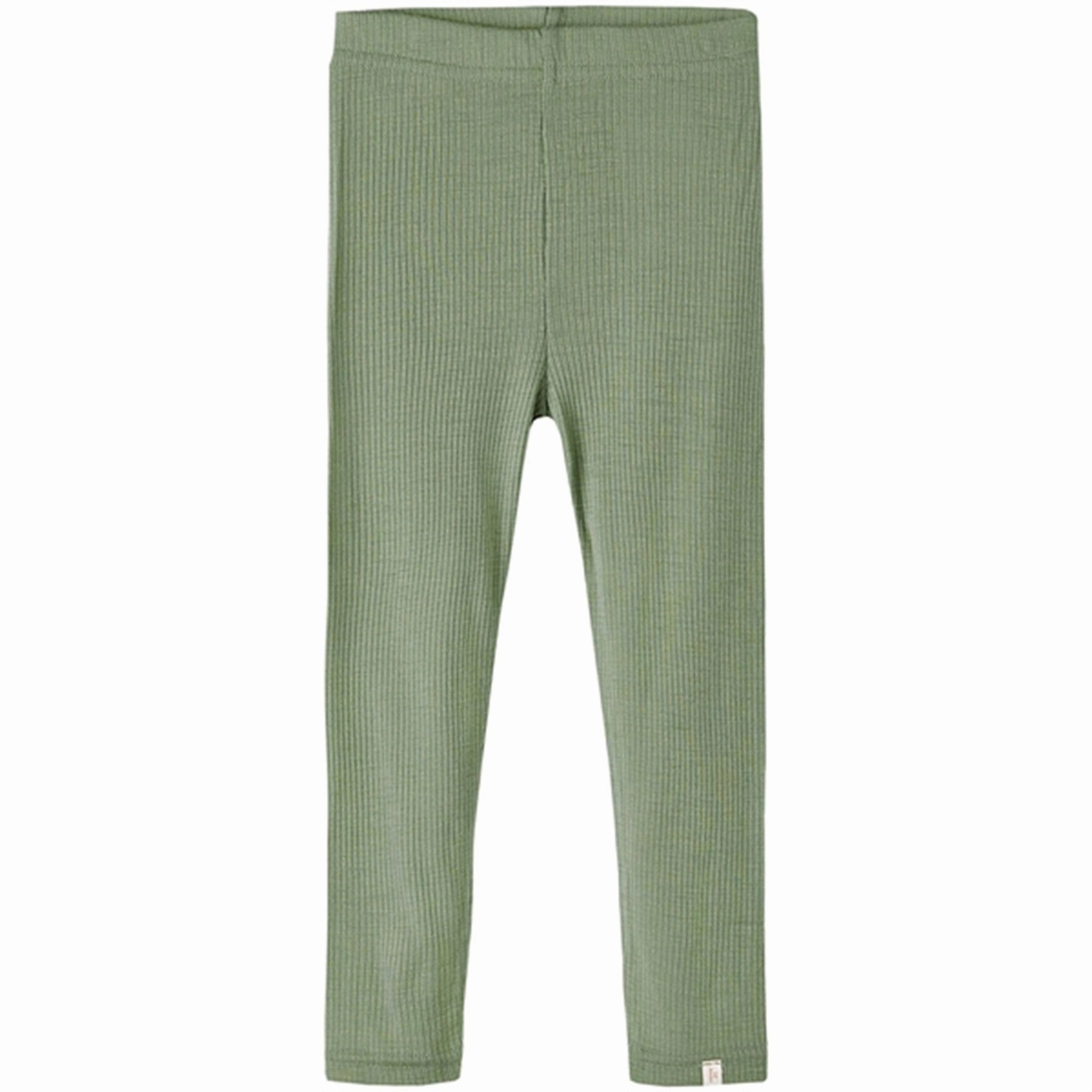 Lil'Atelier Oil Green Fable Slim Wool Leggings Slim Style Beach Walk High Waist
