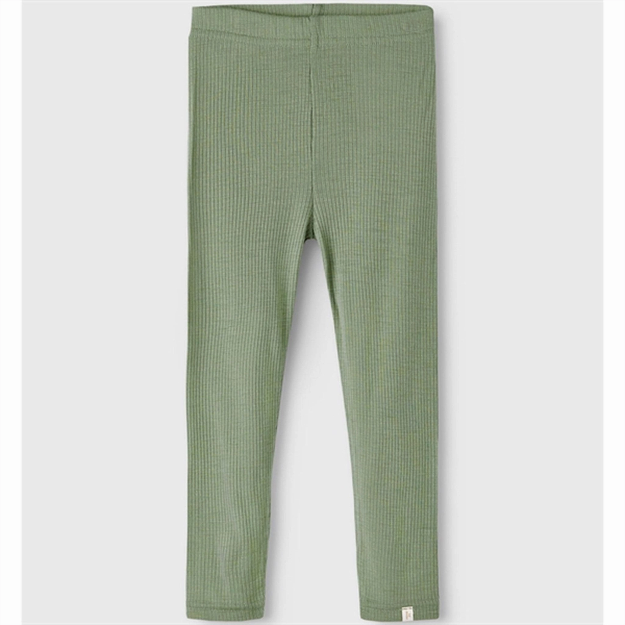 Lil'Atelier Oil Green Fable Slim Wool Leggings Wrinkle Resistant Pro Athlete Fade Resistant Weekend Trip