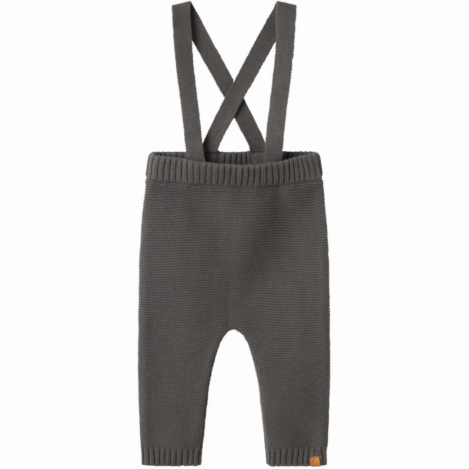 Lil'Atelier Pewter Kadin Knit Pants Twill Weave Texture Ventilated Mesh Lining