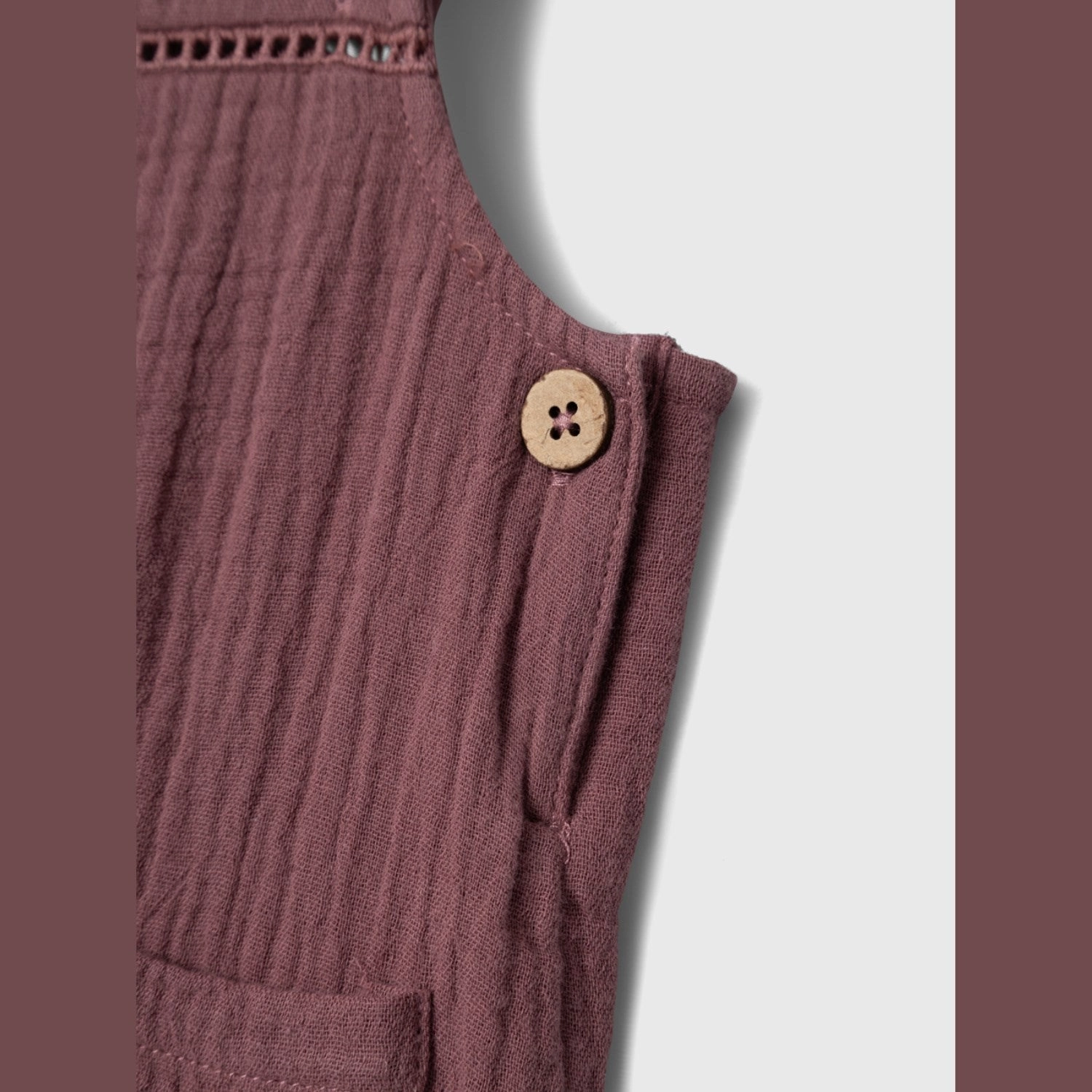 Lil'Atelier Rose Brown Obina Loose Overall Stretch Panels Fashion-Forward