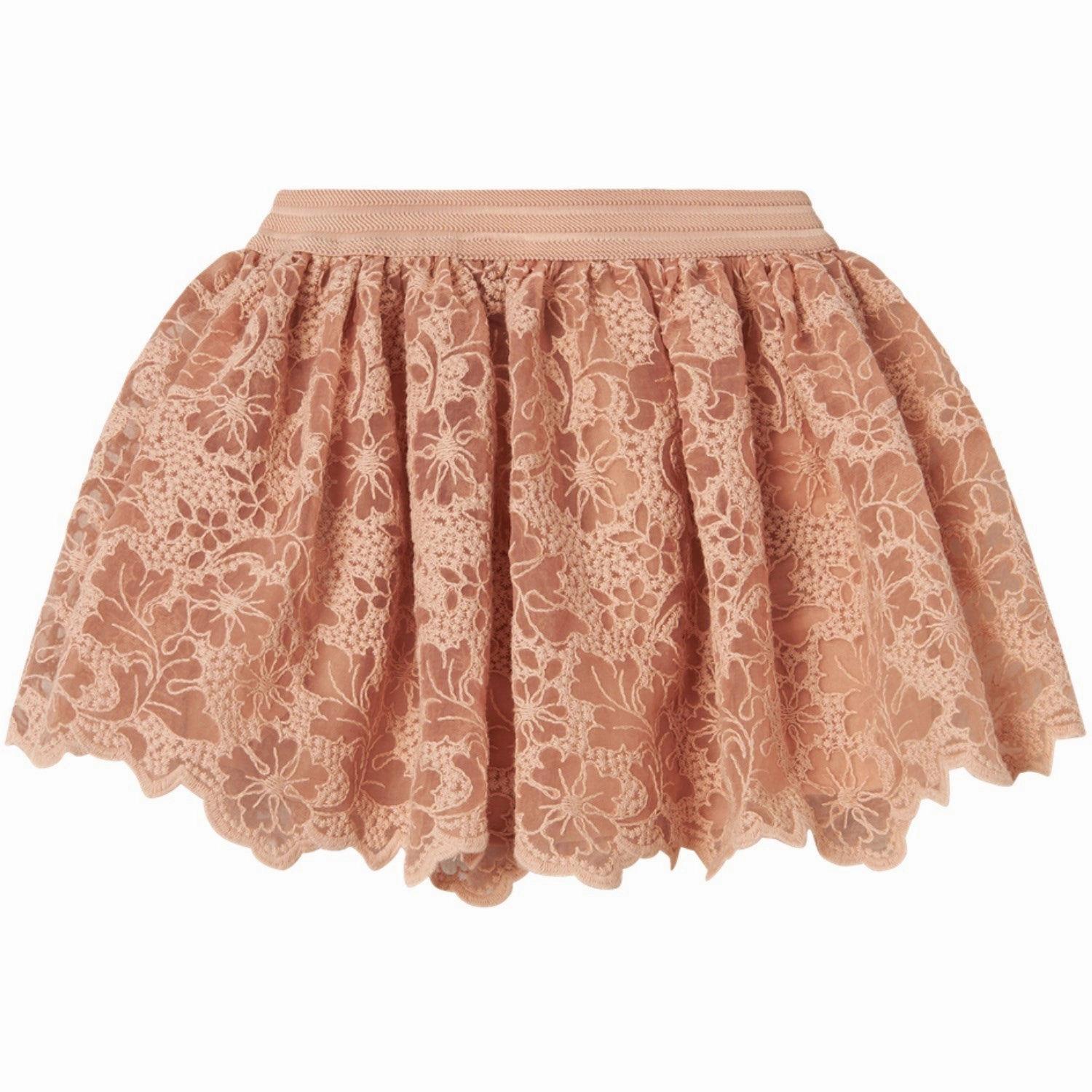 Lil'Atelier Rugby Tan Roseli Skirt Flexible Material Slim Fit Band