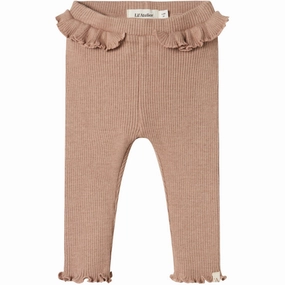 Lil'Atelier Rugby Tan Sophia Sia Slim Leggings Comfortable Waist Power Move