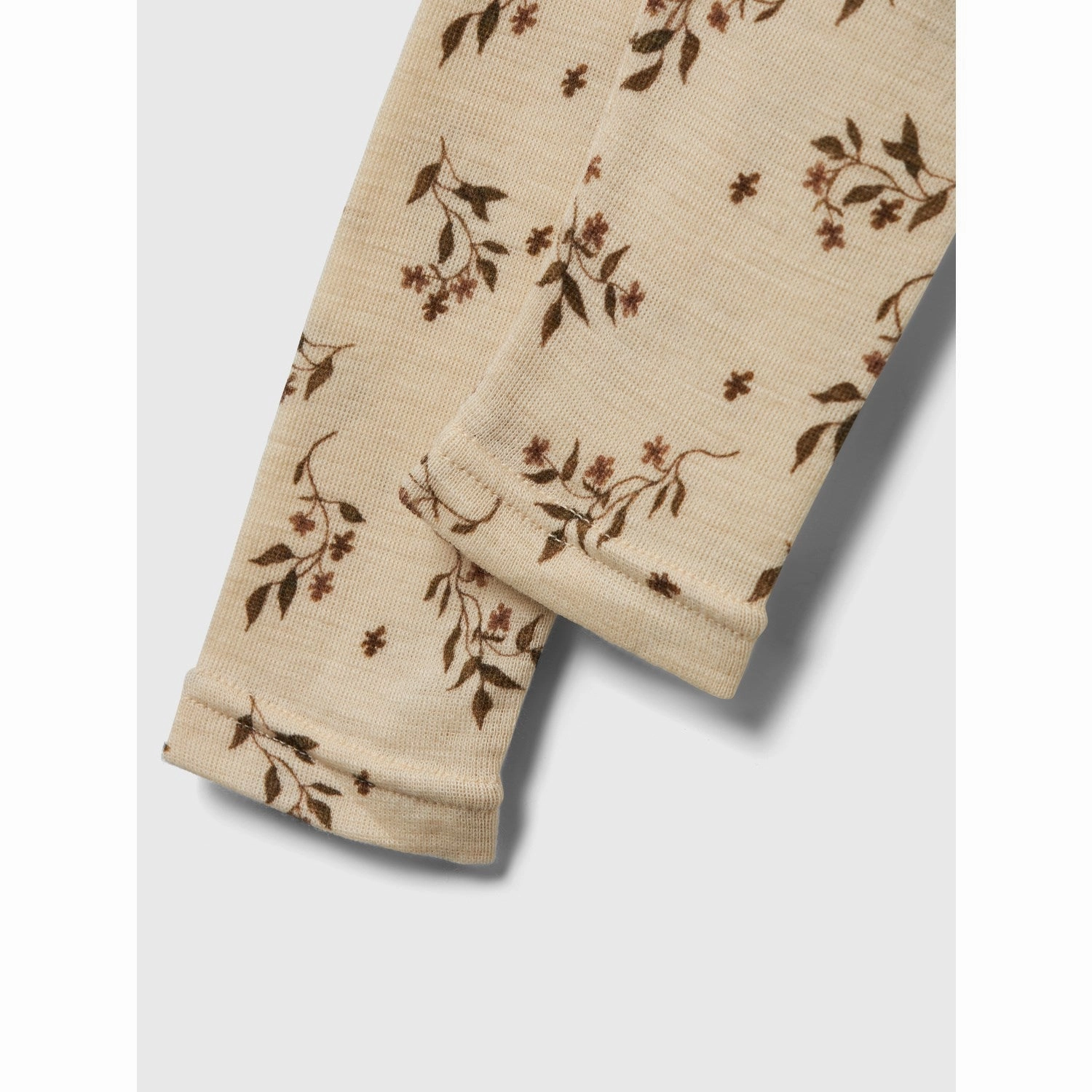 Lil'Atelier Sandshell Nimo Slim Wool/Modal Leggings AOP Essential Piece