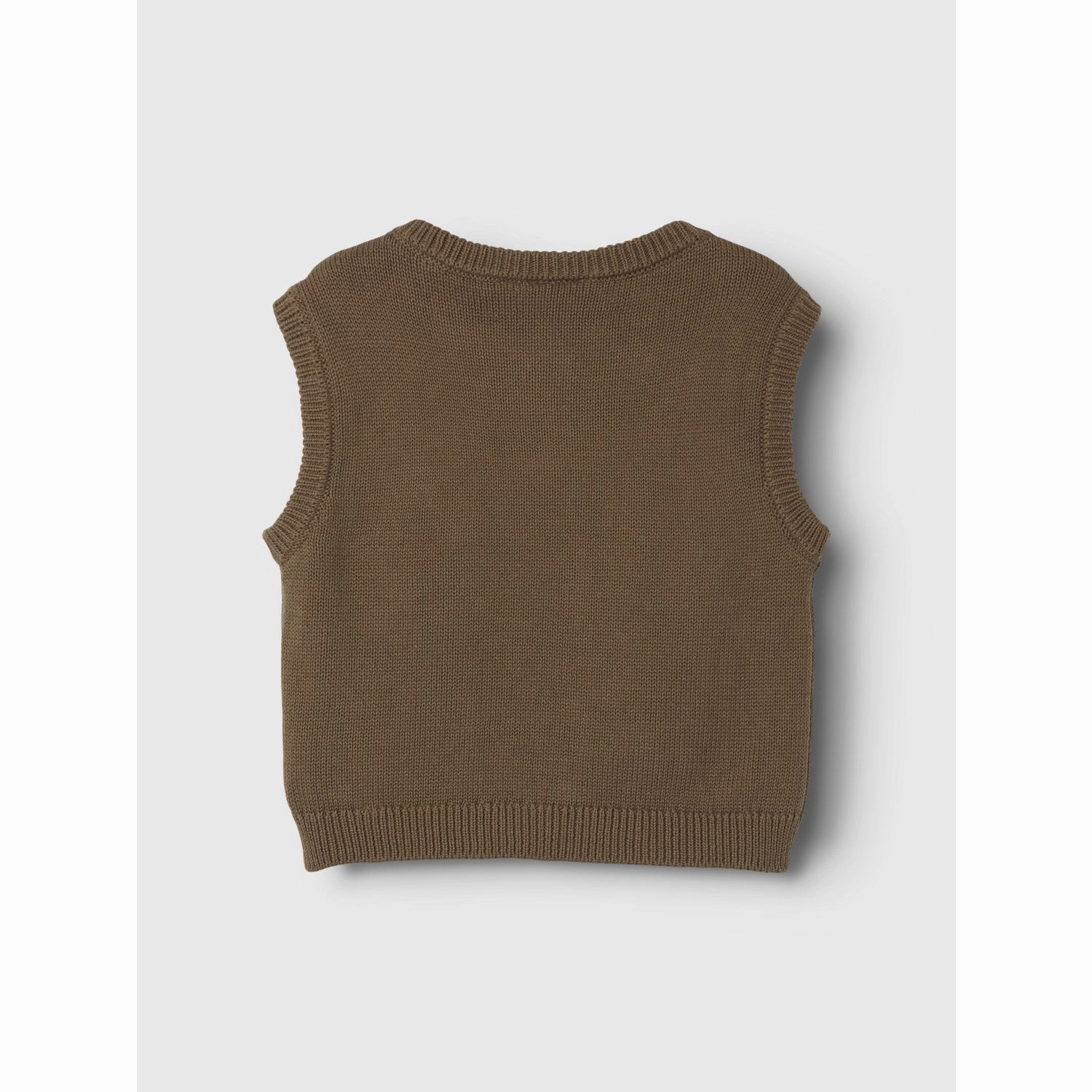 Lil'Atelier Shitake Ramlo Loose Short Knit Vest Neutral length