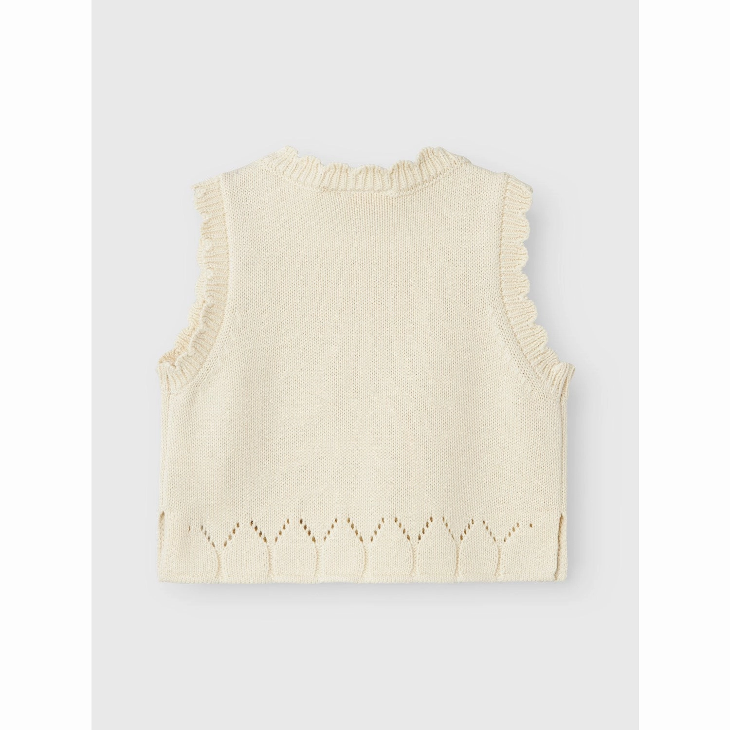 Lil'Atelier Turtledove Ramla Loose Short Knit Vest Water resistant coating Generation