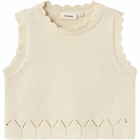 Lil'Atelier Turtledove Ramla Loose Short Knit Vest setting Puncture Resistant Material
