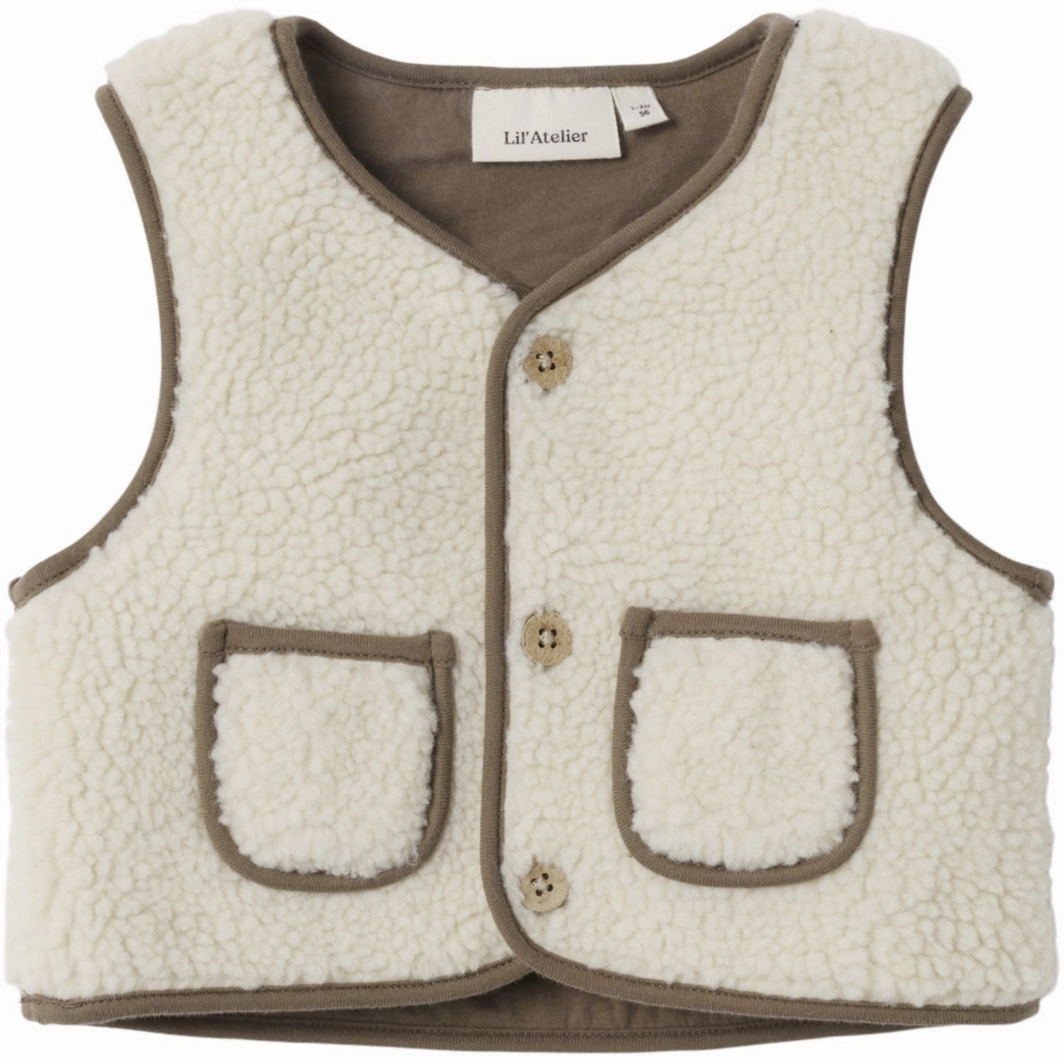 Lil'Atelier Turtledove Shitake Nbnlajo Loose Vest Lil men's style