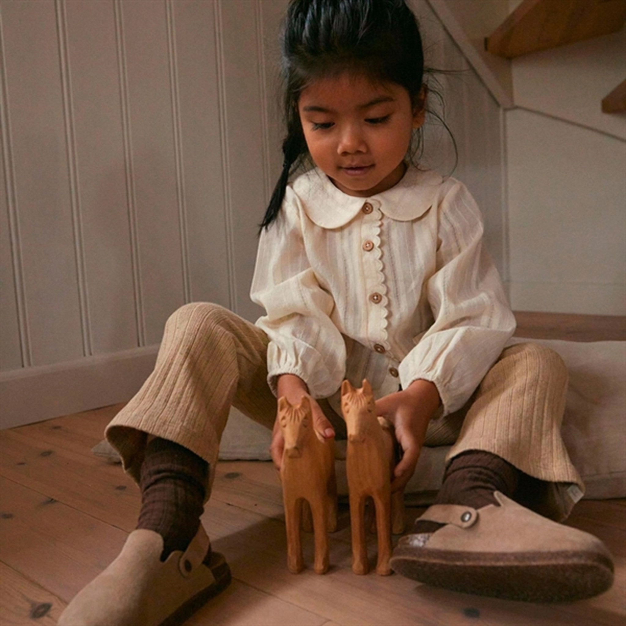 Double Layer Minimalist Style Lil'Atelier Warm Sand Niva Bootcut Leggings