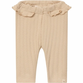 Lil'Atelier Wood Ash Rita Slim Leggings Brushed Inner Layer Durable Elastic