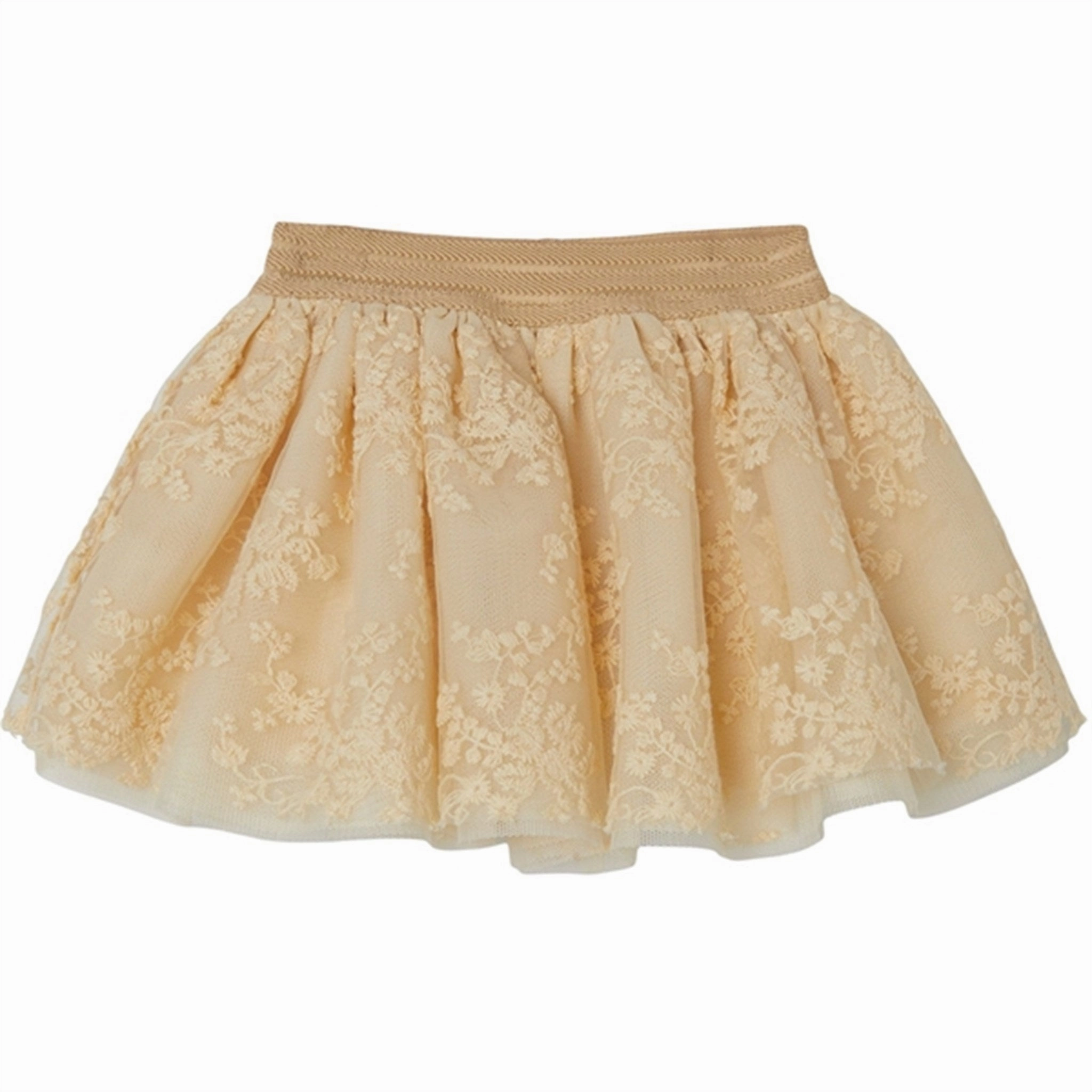 Lil'Atelier Wood Ash Ronja Rie Tulle Skirt Quilted Texture