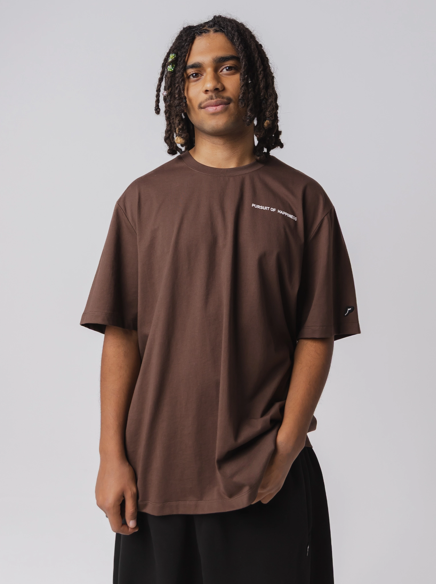 Cozy Wardrobe Happiness Track Tee in Umber