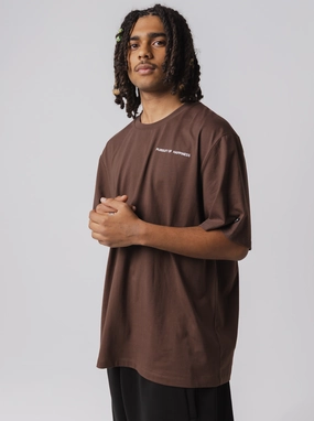 Universal Silhouette EcoFriendly Dye Happiness Track Tee in Umber