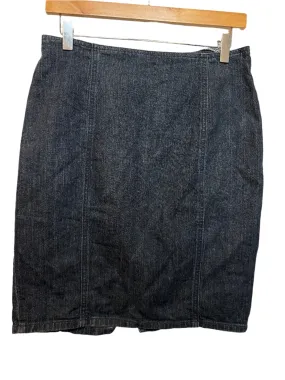 Heels Flexible Gusset Design London Jean Dark Blue Denim Skirt (Size XL)